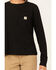 Image #3 - Carhartt Women's Loose Fit Lightweight Long Sleeve Pocket T-Shirt, Black, hi-res