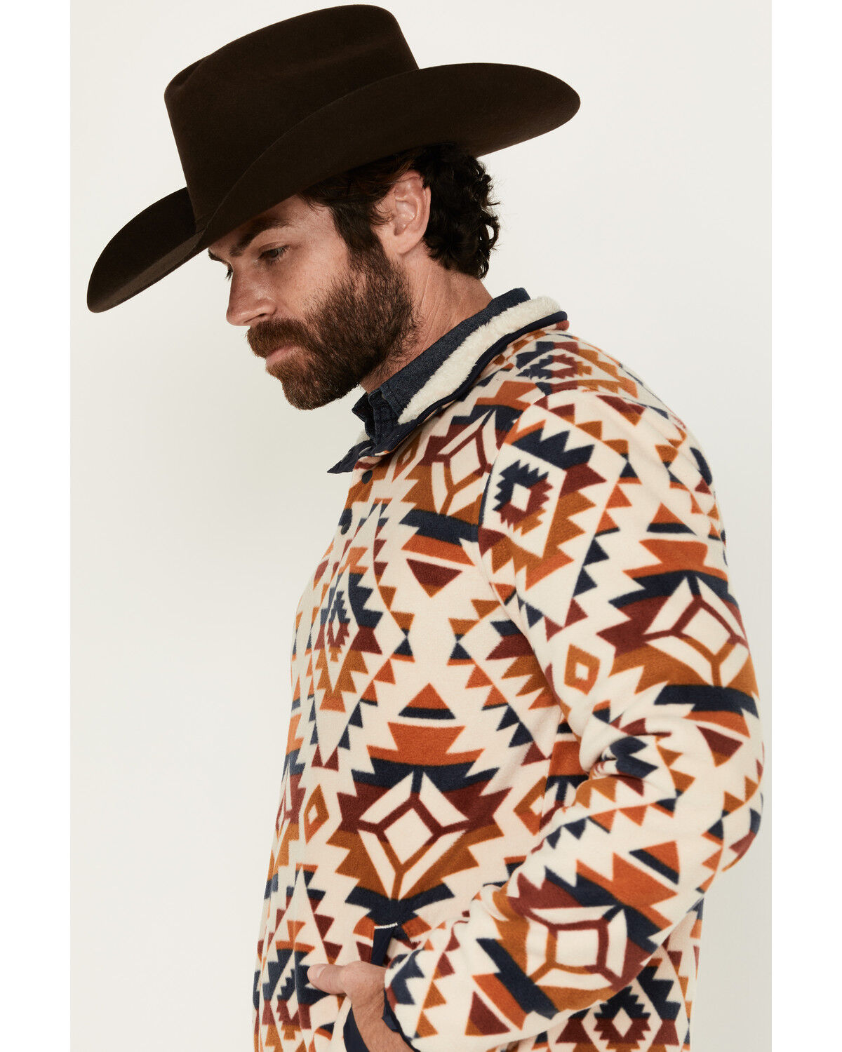 Image #2 - Cody James Men's Base Camp Southwestern Print 1/4 Snap Pullover, Tan, hi-res