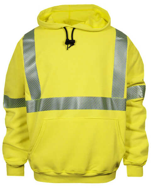 Image #1 - National Safety Apparel Men's Hi-Vis FR VizableType R Class 3 Base Layer Work Sweatshirt - Tall, Bright Yellow, hi-res