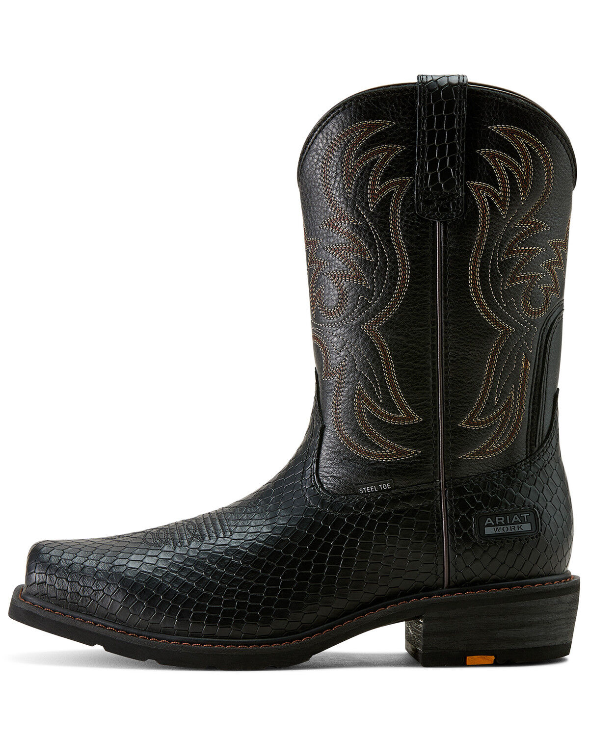 Image #4 - Ariat Men's Ironside Pull-On Work Boots - Steel Toe, Black, hi-res