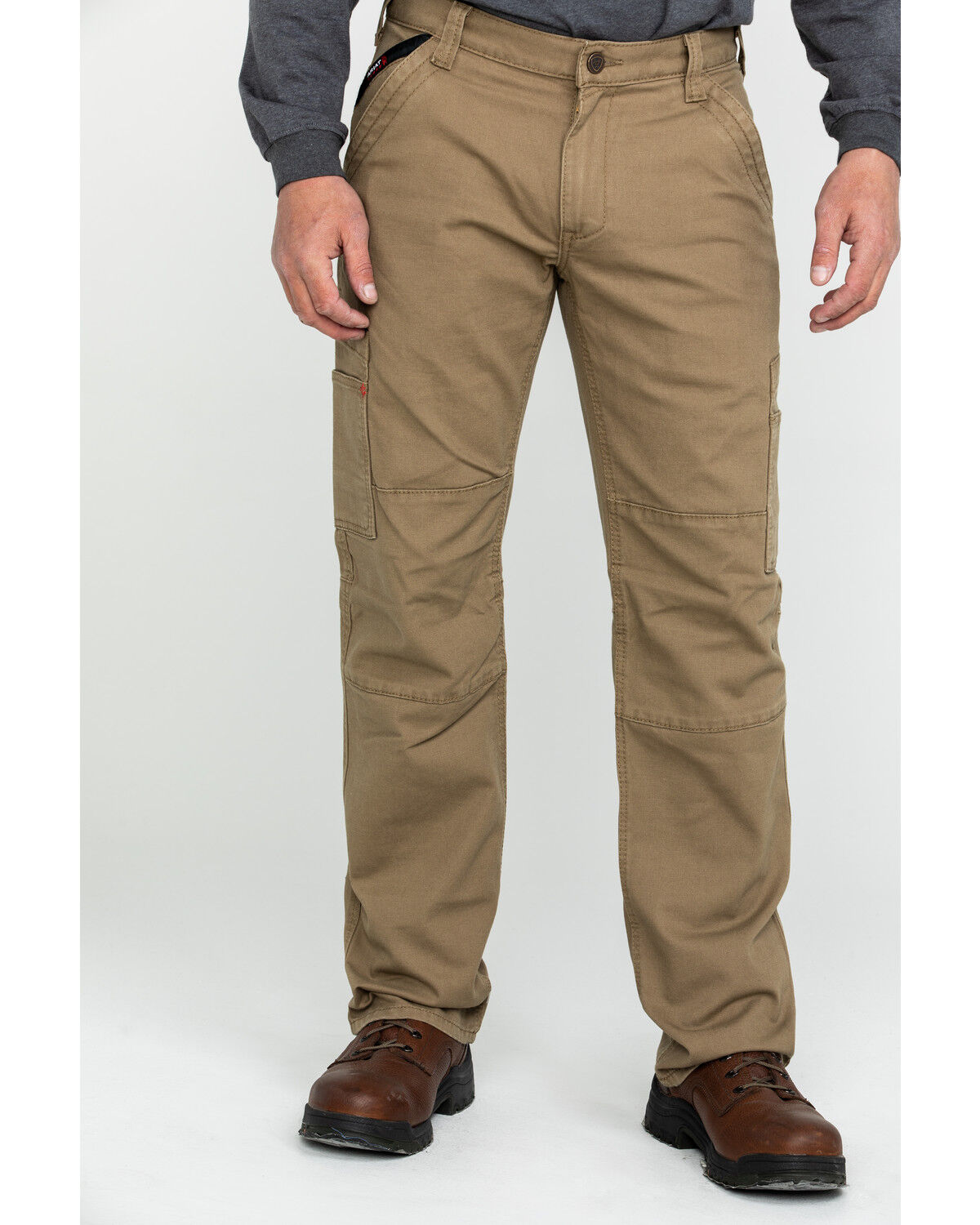 Image #2 - Ariat Men's FR M5 Duralight Stretch Canvas Straight Work Pants, Beige/khaki, hi-res