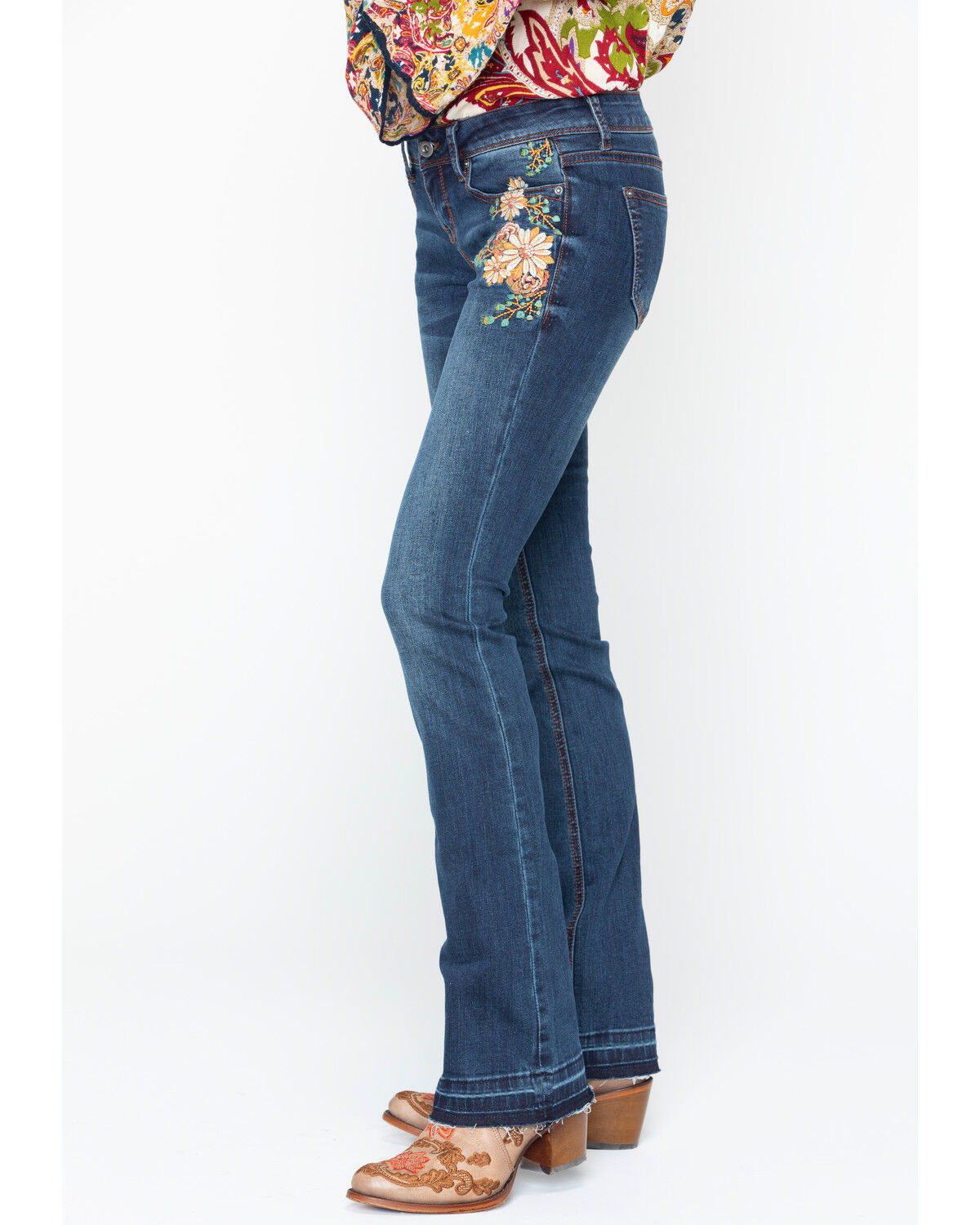 Floral Embroidered Bootcut Jeans | Sheplers