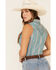 Image #5 - Wrangler Retro Women's Teal Striped Sleeveless Western Core Shirt , , hi-res