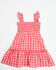 Image #1 - Yura Toddler Girls' Plaid Print Ruffle Sleeveless Dress, Red, hi-res