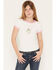 Image #1 - Originality Girls' Cowgirl Frog Short Sleeve Ringer Tee, Ivory, hi-res