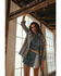 Cleo + Wolf Women's Light Wash Denim and Plaid Print Shacket, Light Wash, hi-res