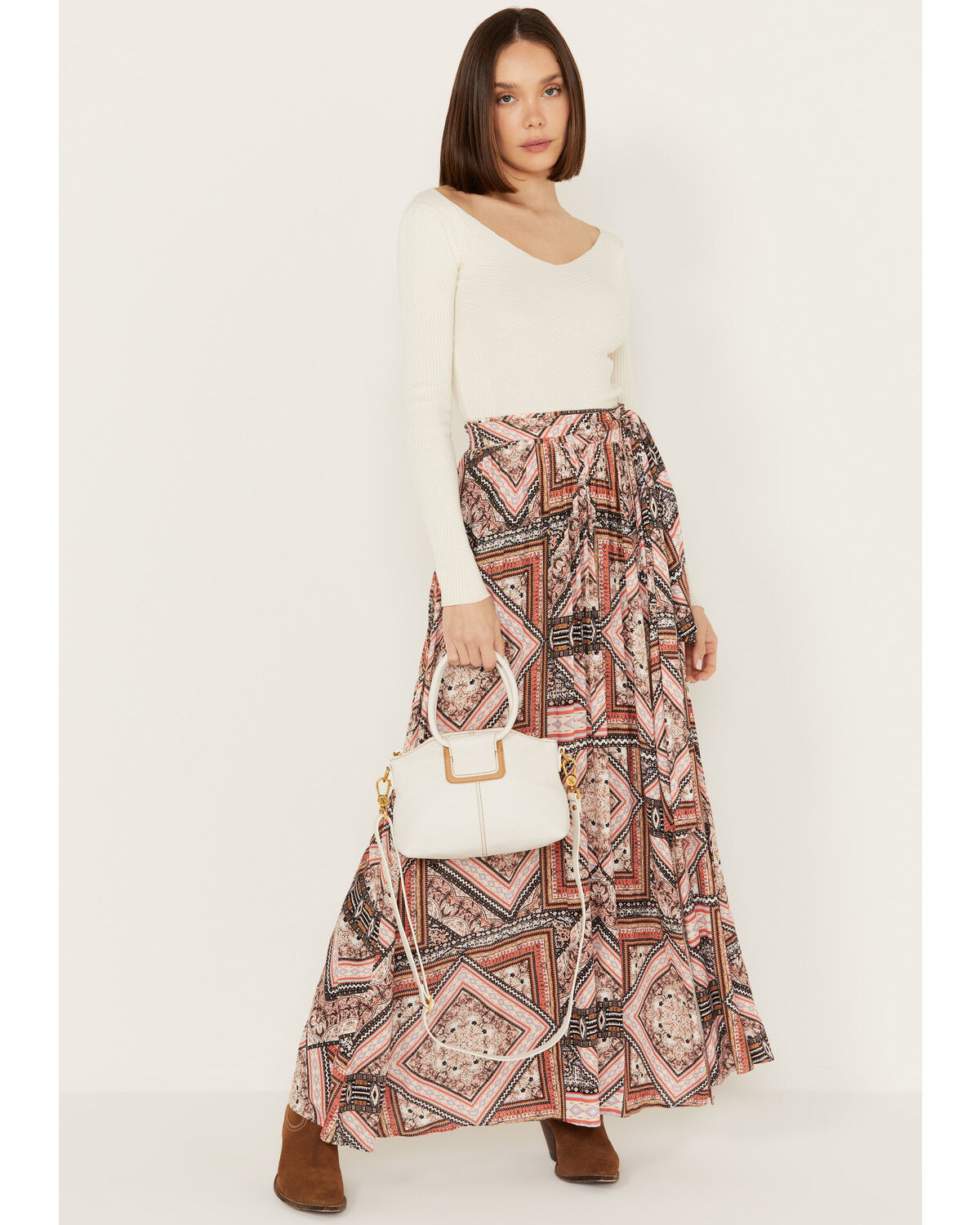 Image #1 - Hobo Women's Sheila Top Zip Crossbody Bag, White, hi-res