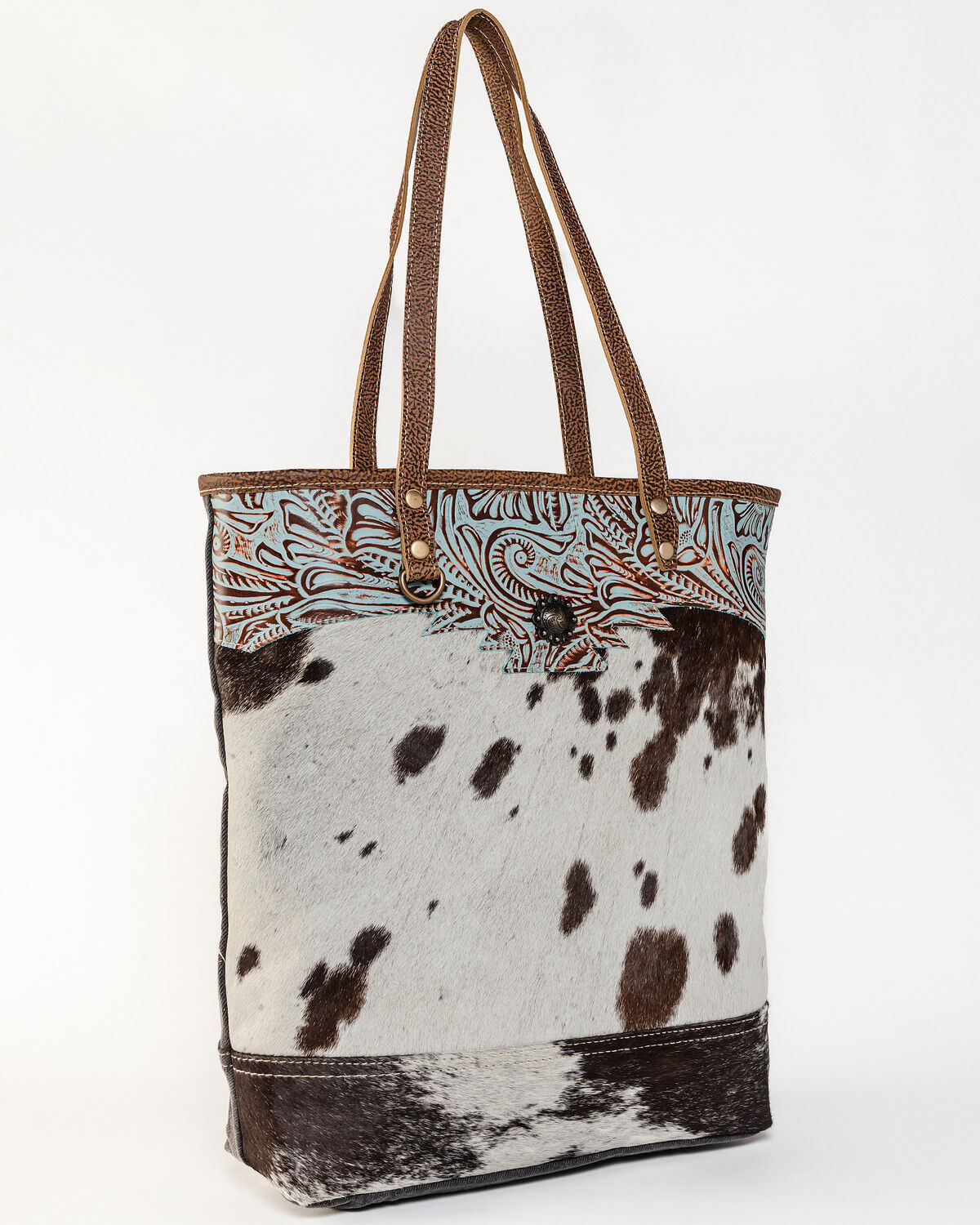 Image #2 - Myra Bag Women's Sooty Specks Canvas & Hair-On Tote, Black, hi-res