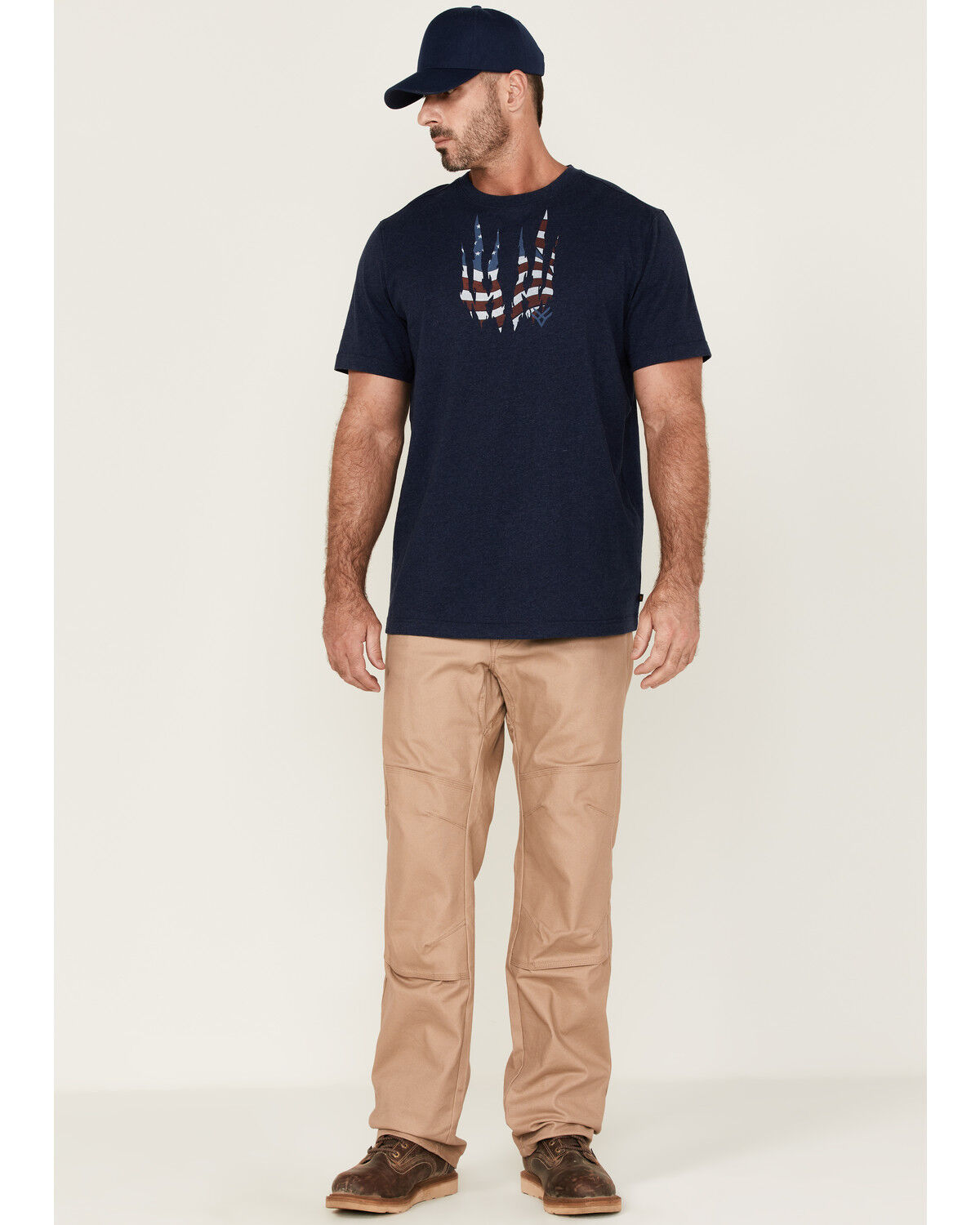 Image #2 - Hawx Men's Patriotic Claw Graphic Work T-Shirt, Navy, hi-res