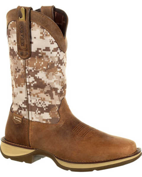 Rebel by Durango Men's Desert Camo Western Boots - Square Toe , Brown, hi-res