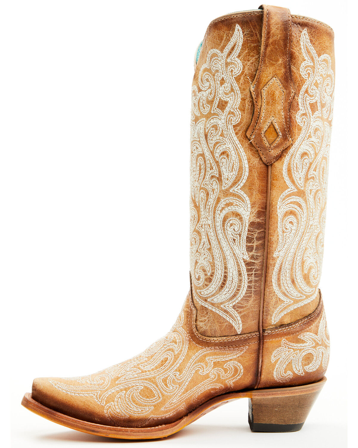 Image #3 - Corral Women's Crackled Western Boots - Snip Toe, Beige, hi-res