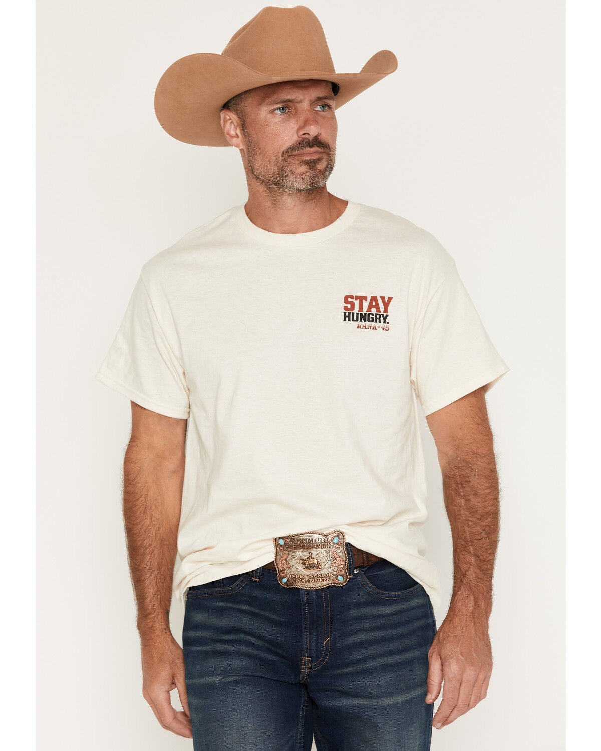 Image #2 - RANK 45&reg; Men's 8 Seconds Short Sleeve Graphic T-Shirt, Natural, hi-res