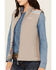 Hooey Women's Serape Yoke Full Zip Packable Vest , Grey, hi-res