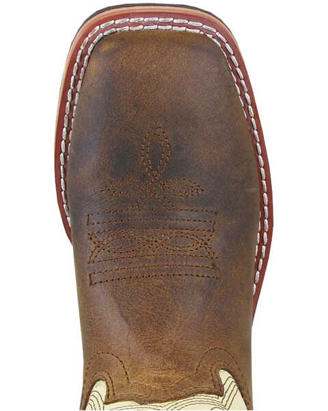 Image #2 - Smoky Mountain Boys' Scout Western Boots - Square Toe, Cream/brown, hi-res
