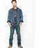 Wrangler Men's Slub Denim Long Sleeve Work Shirt, Antique Blue, hi-res