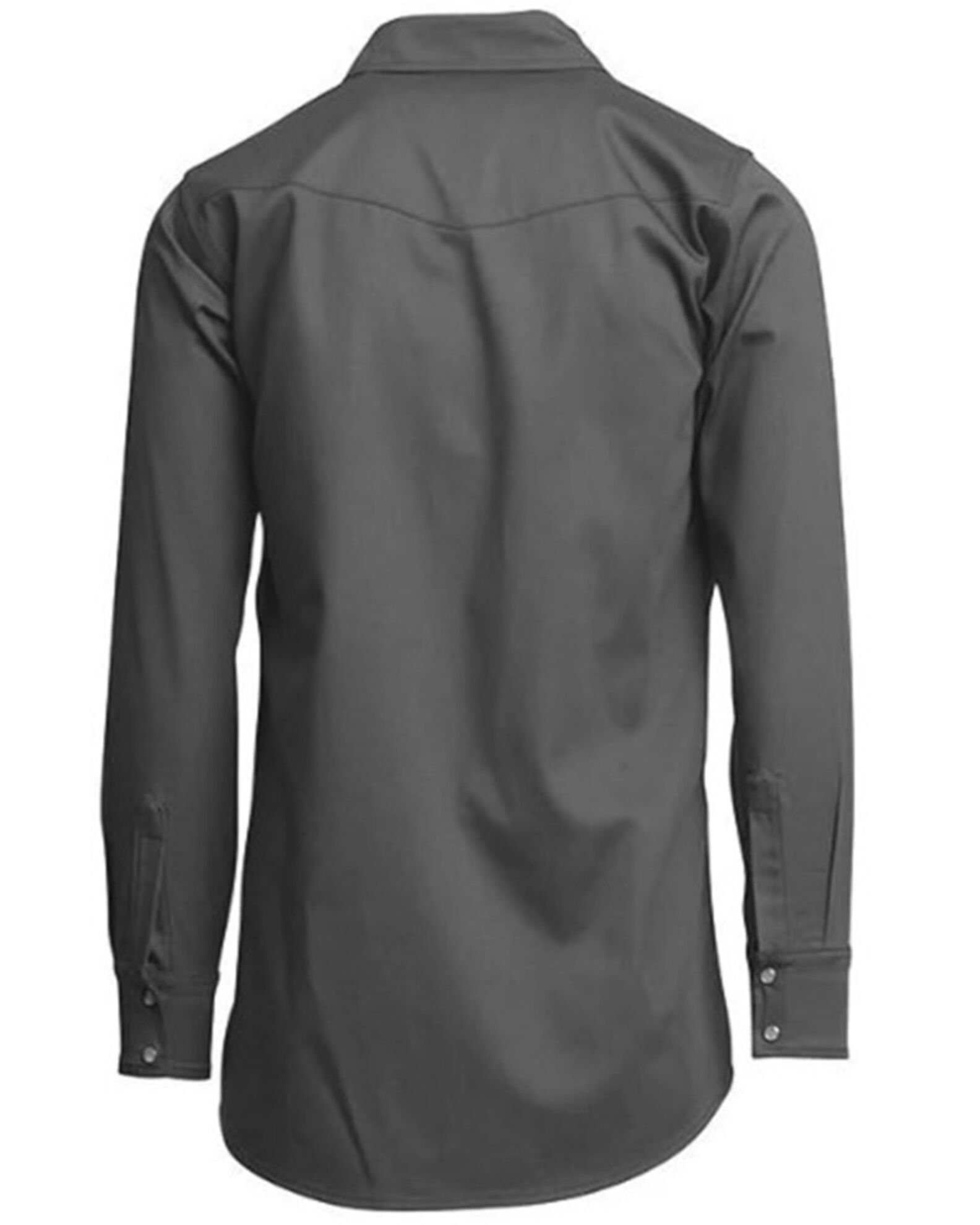 Image #2 - Lapco Men's FR Solid Long Sleeve Snap Western Work Shirt, Grey, hi-res