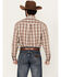 Image #4 - George Strait by Wrangler Men's Plaid Print Long Sleeve Button-Down Stretch Western Shirt, Brown, hi-res