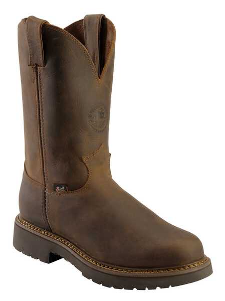 Image #1 - Justin Men's J-Max Balusters Electrical Hazard Pull-On Work Boots - Soft Toe, Chocolate, hi-res