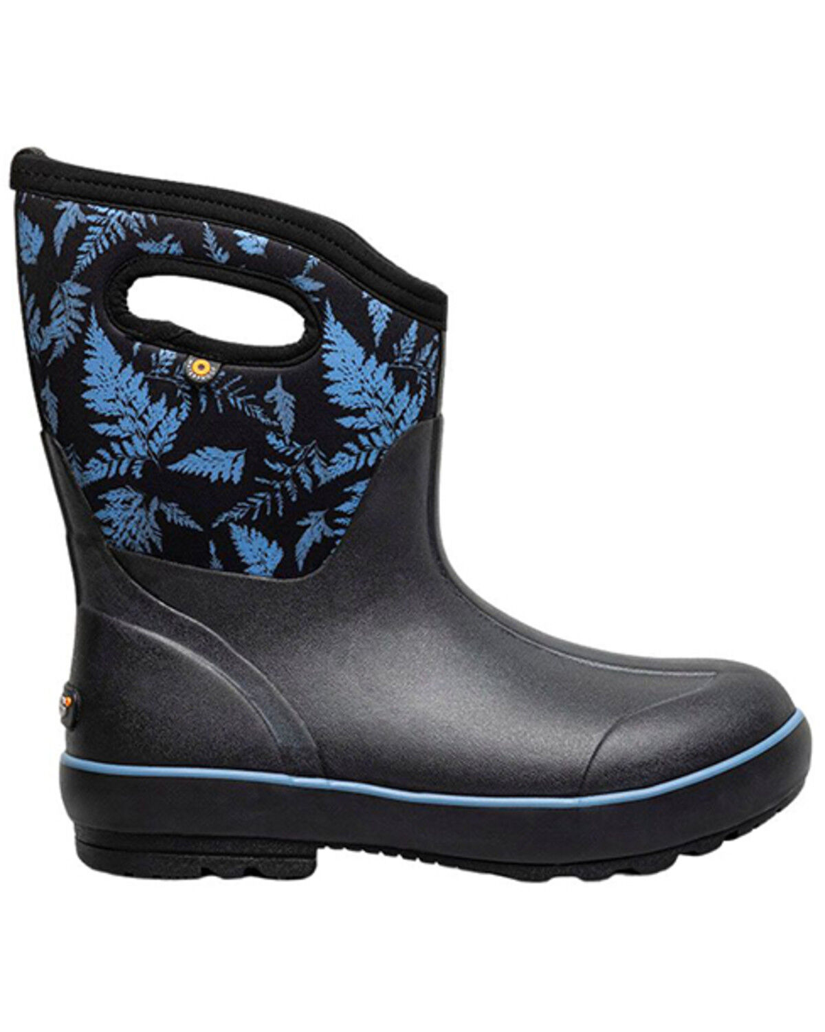 Image #1 - Bogs Women's Classic II Mid Ferns Rubber Boots, Black, hi-res