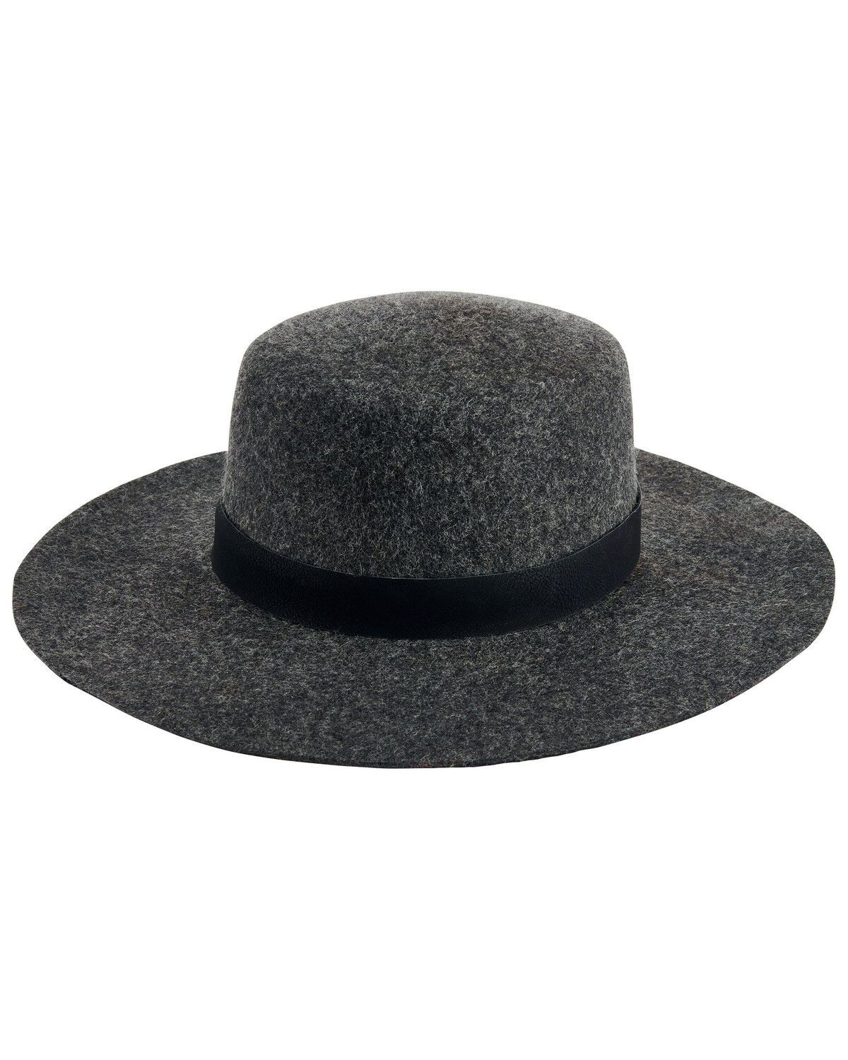 Image #1 - San Diego Hat Company Women's Wide Wool Boater Fashion Hat, Grey, hi-res