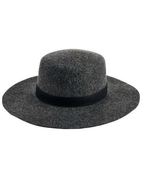 San Diego Hat Company Women's Gray Wide Wool Felt Boater Hat , Grey, hi-res