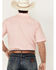 Image #4 - Panhandle Men's Geo Print Short Sleeve Pearl Snap Western Shirt , Coral, hi-res