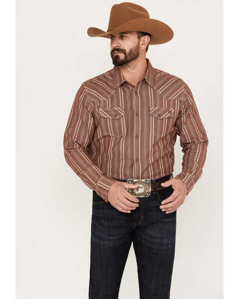Image #1 - Blue Ranchwear Men's Twill Long Sleeve Work Snap Shirt, Fired Brick, hi-res