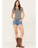 Levi's Premium Women's Medium Wash High Rise Oxnard Audio Denim Shorts, Medium Wash, hi-res
