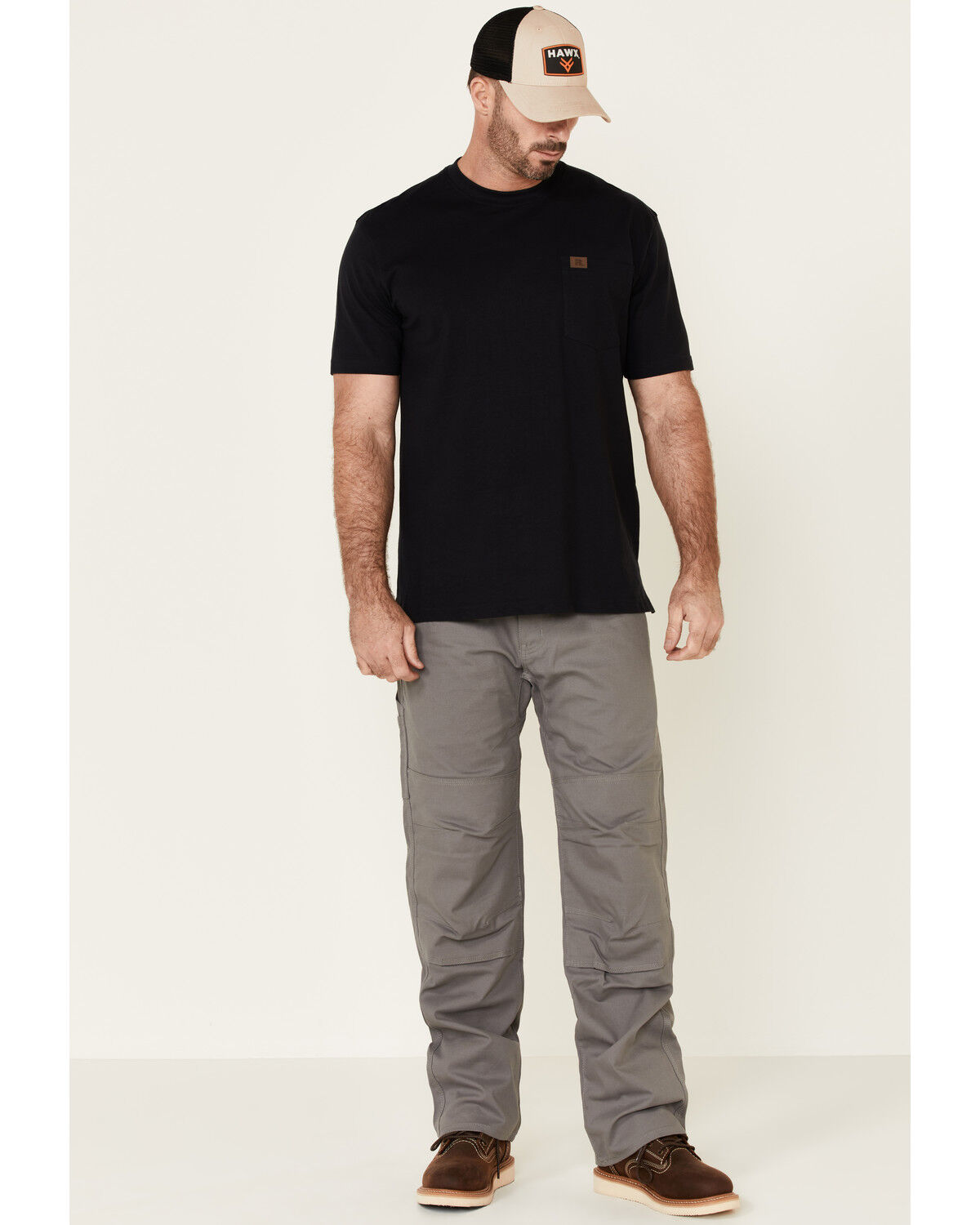 Image #1 - Hawx Men's Steel Stretch Canvas Work Pants, Olive, hi-res