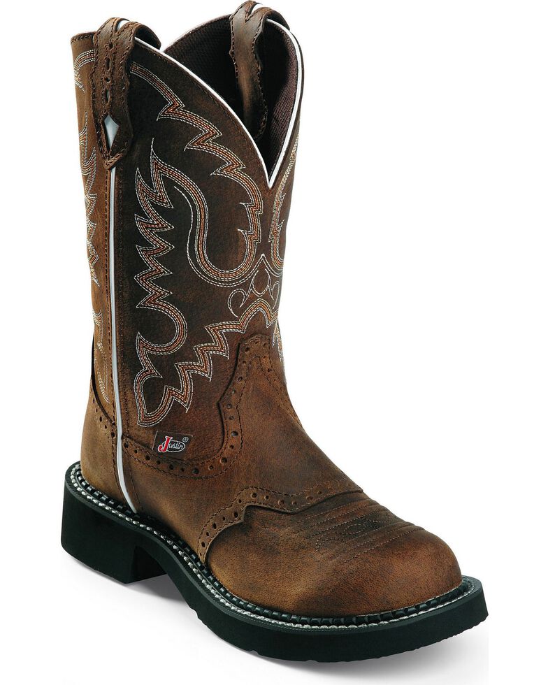 Justin Gypsy Women's Inji Aged Bark Cowgirl Boots - Round Toe, Aged Bark, hi-res