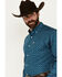 Image #2 - Ariat Men's Garrick Wrinkle Free Southwestern Paisley Print Long Sleeve Button-Down Shirt, Blue, hi-res