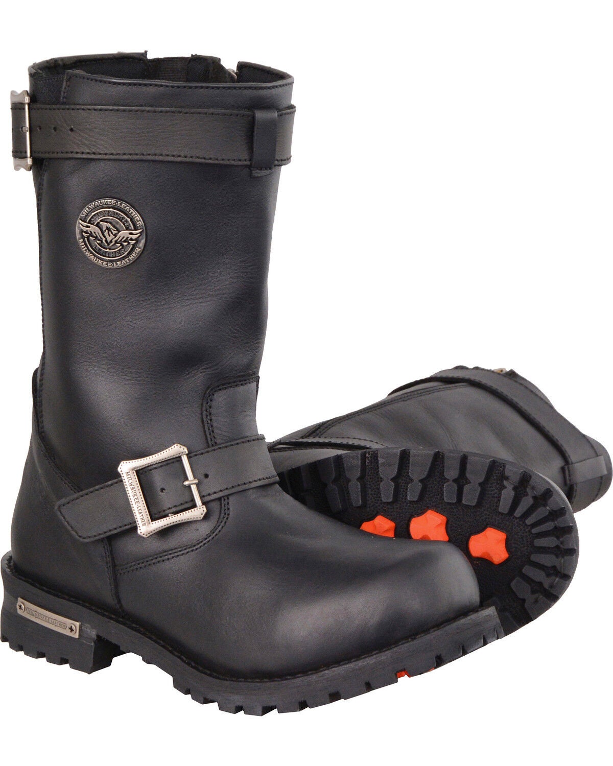 Milwaukee Leather Men's 11" Classic Engineer Boots - Round Toe, Black, hi-res