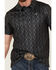 Panhandle Men's Performance Southwestern Print Short Sleeve Snap Polo, Black, hi-res