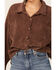 Image #2 - Wishlist Women's Oversized Long Sleeve Button-Down Western Shirt , Chocolate, hi-res