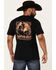 Image #1 - Wrangler Men's Boot Barn Exclusive Bucking Cowboy Short Sleeve Graphic T-Shirt, Black, hi-res