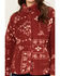 Wrangler Women's Bandana Print Sherpa Jacket, Red, hi-res