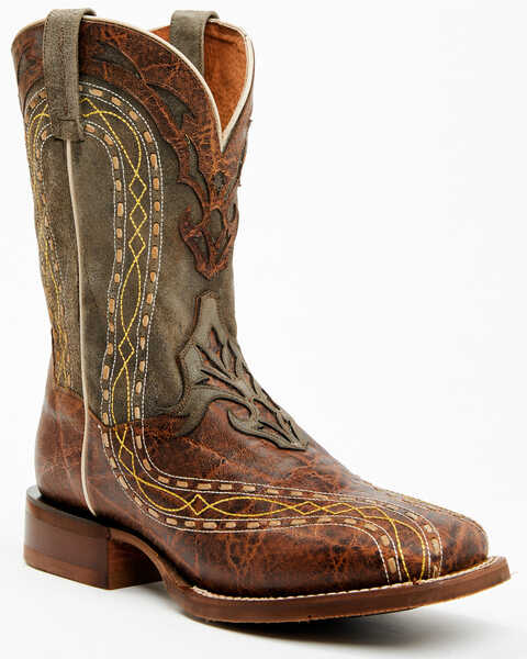 Image #1 - Dan Post Men's Inlay Embroidered Western Performance Boots - Broad Square Toe, Tan, hi-res