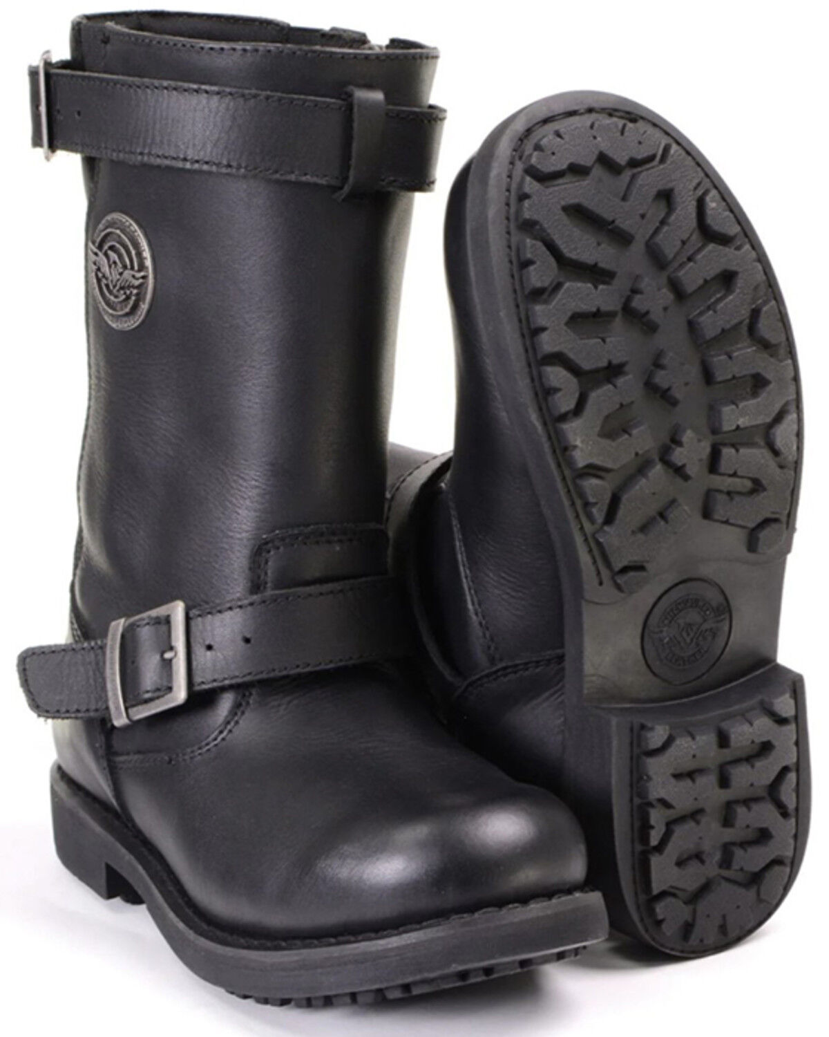 Image #5 - Milwaukee Leather Women's 11" Classic Engineer Motorcycle Boots - Round Toe, Black, hi-res