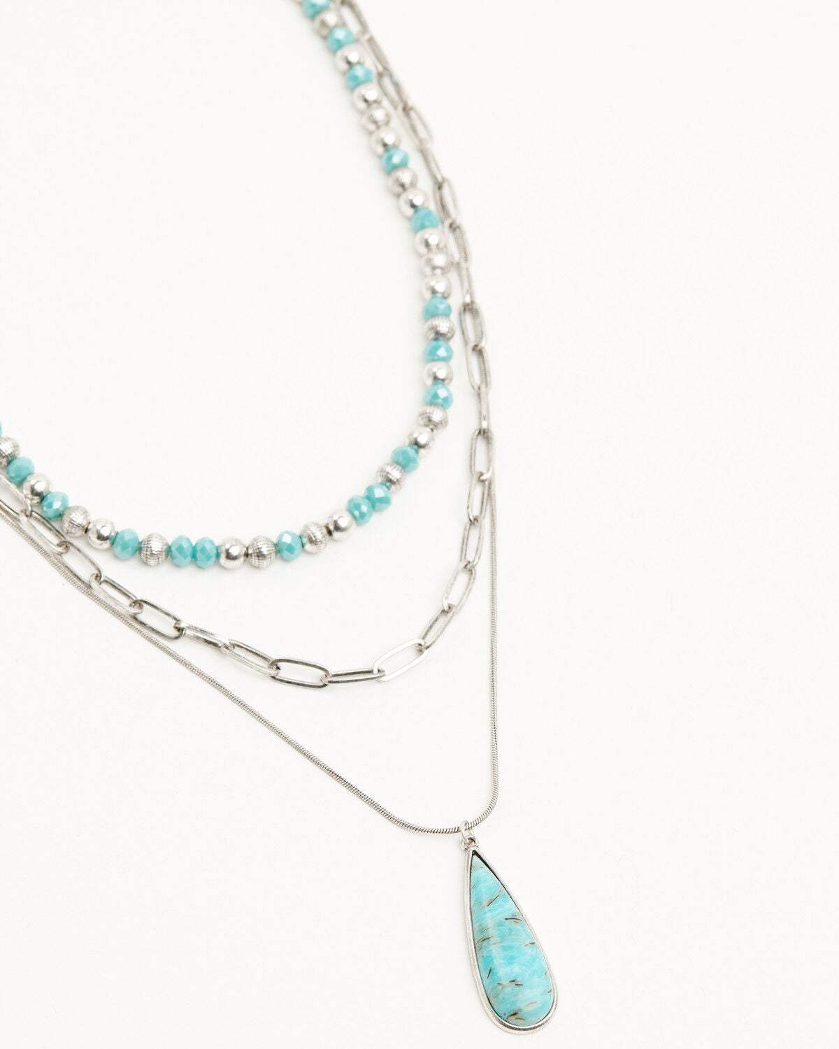 Shyanne Women's Ridge Canyon Turquoise Layered Necklace, Silver, hi-res