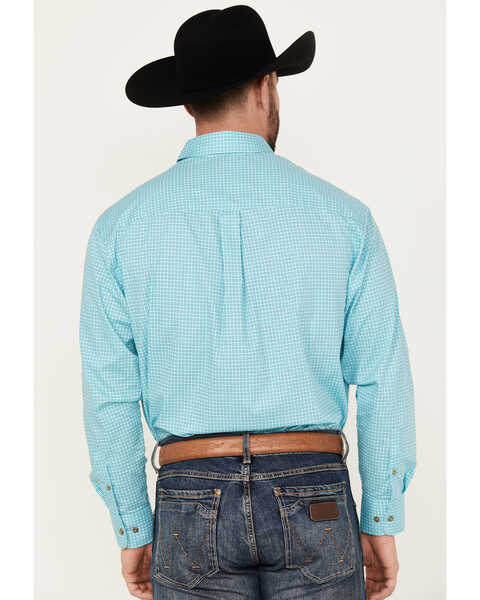Image #4 - George Strait by Wrangler Men's Geo Print Long Sleeve Button-Down Western Shirt - Tall , Turquoise, hi-res