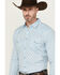 Image #2 - Gibson Men's Gma's Couch Mosaic Medallion Print Long Sleeve Snap Western Shirt, Light Blue, hi-res