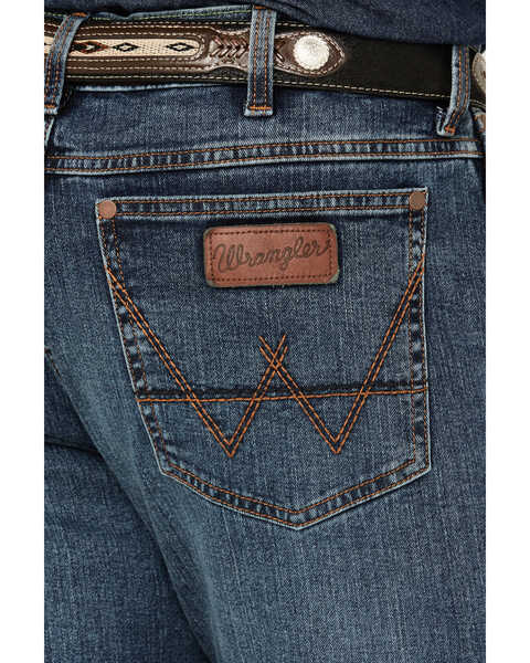 Image #4 - Wrangler Retro Men's Gaffery Medium Wash Slim Straight Stretch Denim Jeans - Tall , Medium Wash, hi-res