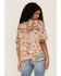 Image #4 - Miss Me Women's Mauve Patchwork Peasant Tassel Top, Mauve, hi-res