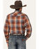 Image #4 - Roper Men's Plaid Print Embroidered Long Sleeve Pearl Snap Western Shirt, Rust Copper, hi-res
