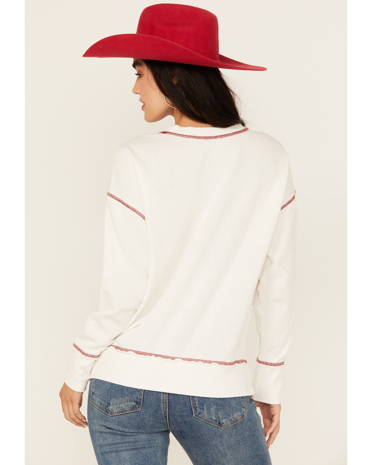 Image #4 - Blended Women's Make America Cowboy Again Graphic Sweatshirt, White, hi-res