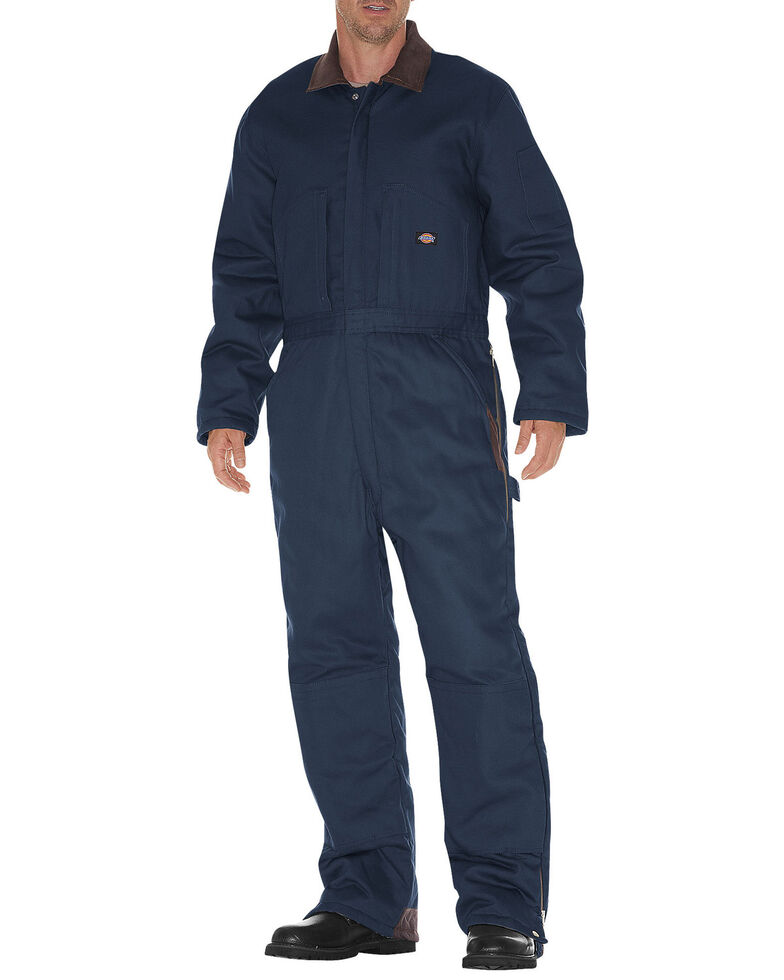 Dickies Men's Duck Insulated Work Coveralls, Navy, hi-res