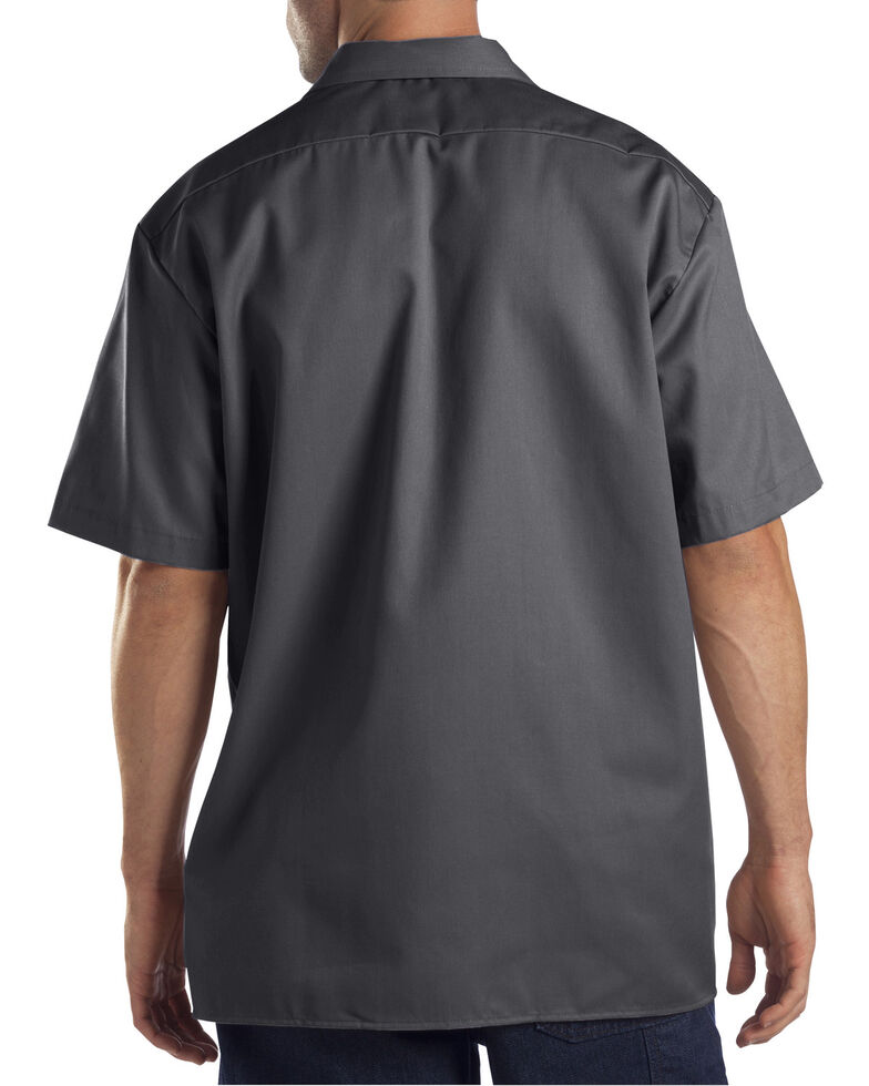 Dickies Short Sleeve Twill Work Shirt - Big & Tall-Folded, Charcoal Grey, hi-res