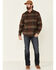 North River Men's Dark Brown Patina Large Plaid Western Flannel Shirt Jacket , Brown, hi-res