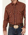 Image #3 - Ariat Men's Pepi Small Plaid Print Long Sleeve Snap Western Shirt, Orange, hi-res