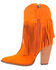 Image #3 - Dingo Women's Crazy Train Leather Booties - Pointed Toe , Orange, hi-res